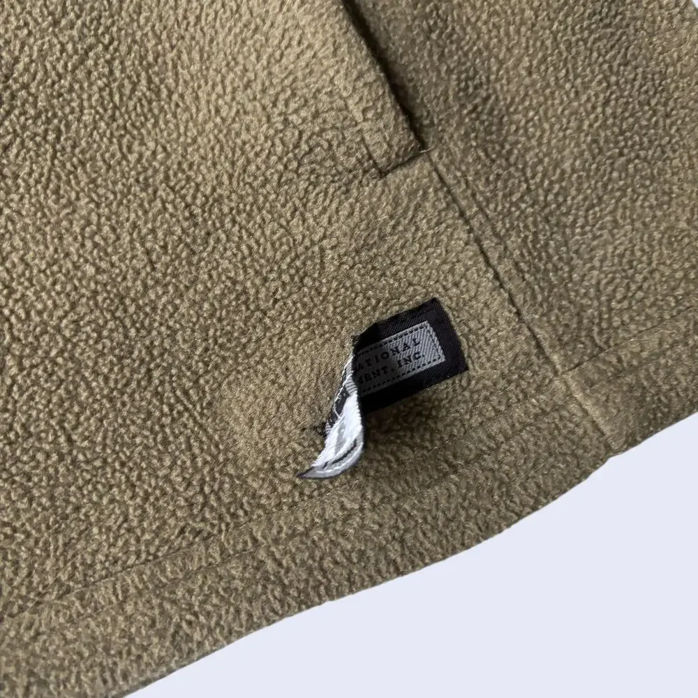 REI Medium Outdoorsy Fleece Jacket Olive Tan Full Zip 90s Gorpcore